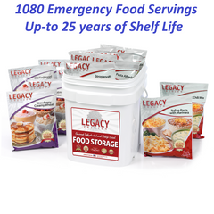 Legacy Premium Emergency Food 1080 Servings Free Survival Kit