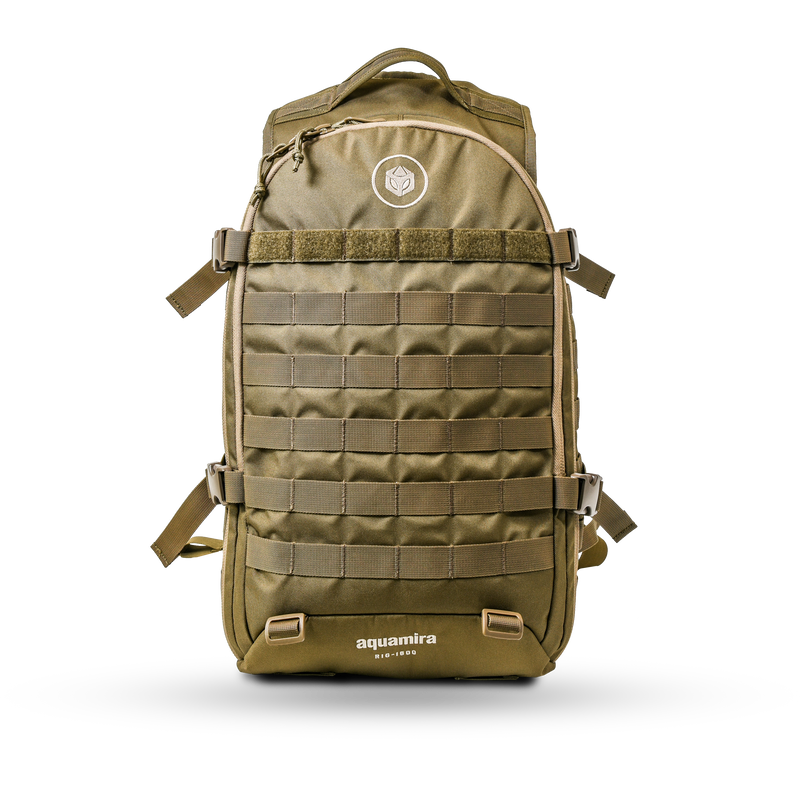 Aquamira 1600 Tactical Hydration Water Bladder Rig Pack Coyote