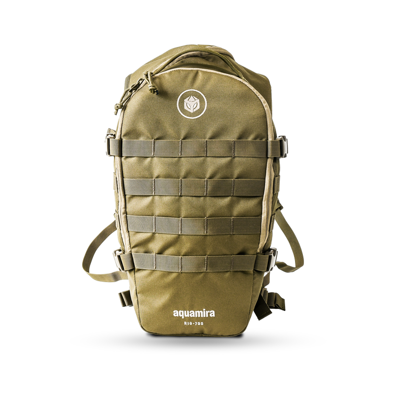 Aquamira 700 Tactical Hydration Water Bladder Rig Pack Coyote