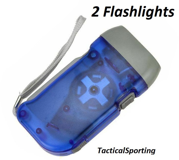 2 Pack Flashlight 3-LED Dynamo Rechargeable Camping Emergency Survival