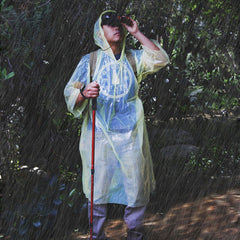 Unisex Raincoat Disposable Rain Poncho Rainwear in a Ball Hooded Outdoor