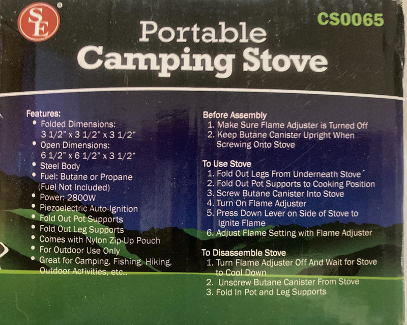 Stove - Portable Camping, With Carrying Case - CS0065