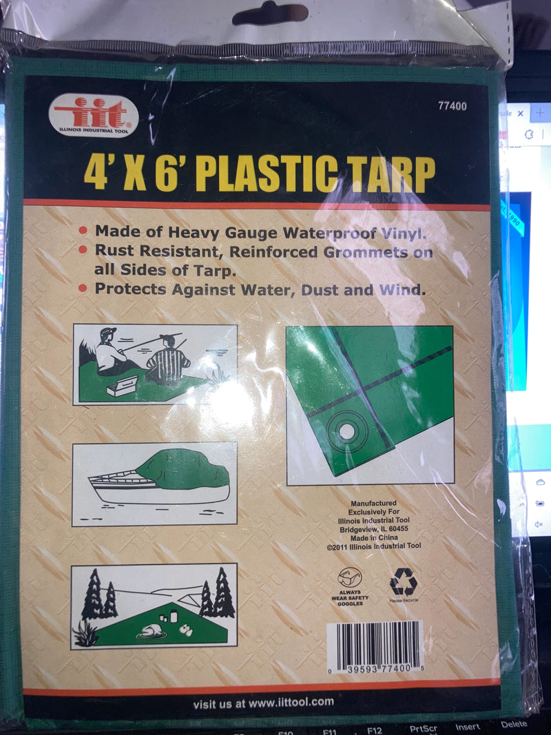 Plastic Tarp 4' x 6' Emergency Waterproof Shelter