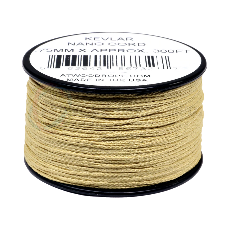 .75mm Nano Cord made with Kevlar Aramid - Yellow 300ft