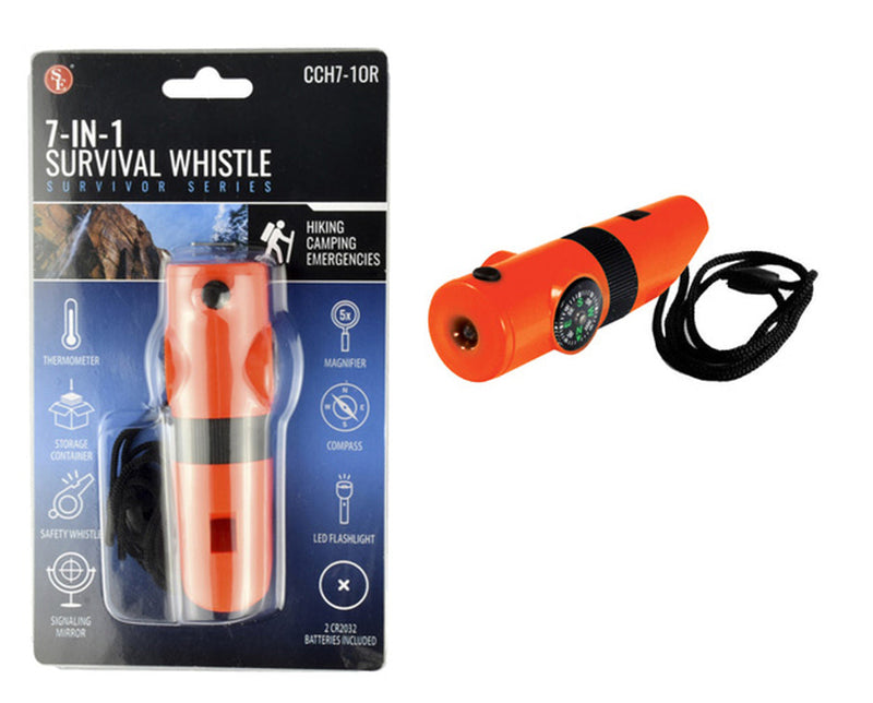 Survival Emergency 7-IN-1 Whistle Flashlight