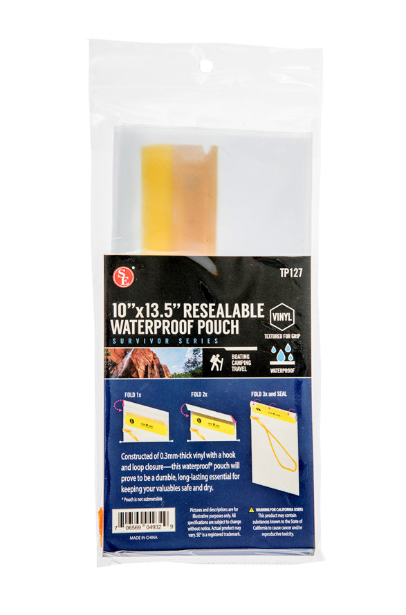 Waterproof Resealable Storage Pouch 10" x 13- 1/2"