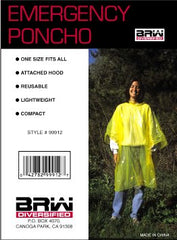 2 Emergency Hooded Rain Poncho Adult Reusable Camping Hiking
