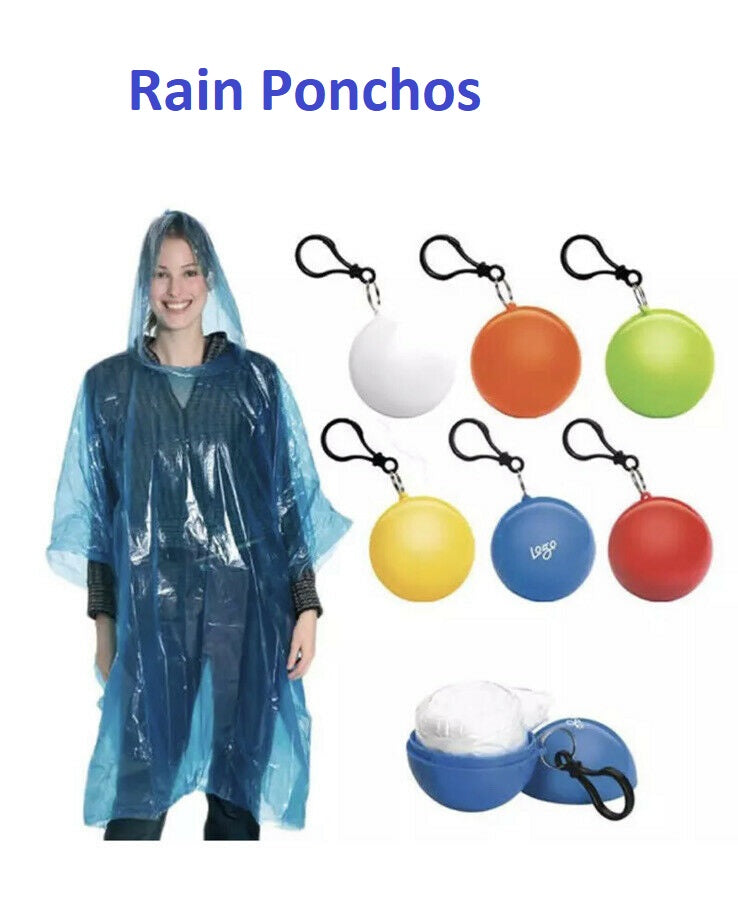 Unisex Raincoat Disposable Rain Poncho Rainwear in a Ball Hooded Outdoor