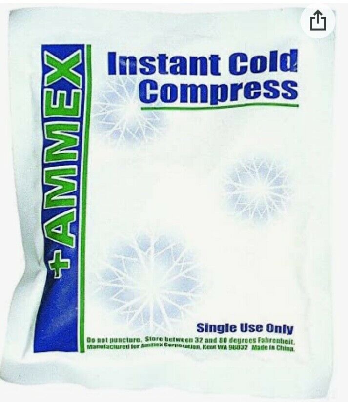 12 Instant Ice-Cold Packs 4x5 Ammex Therapy Pack NH4NO3